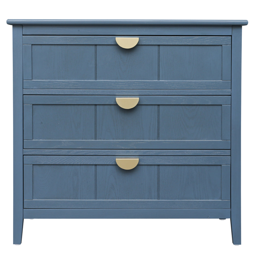3-Drawer Cabinet for Bedroom, Living Room, or Study – Blue MDF American Furniture - Grand Goldman Shop