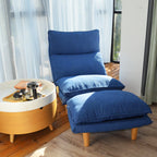 Modern Dark Blue Metal Frame Foldable Reclining Floor Chair – Lazy Leisure Sofa for Balcony or Bedroom - Grand Goldman Shop