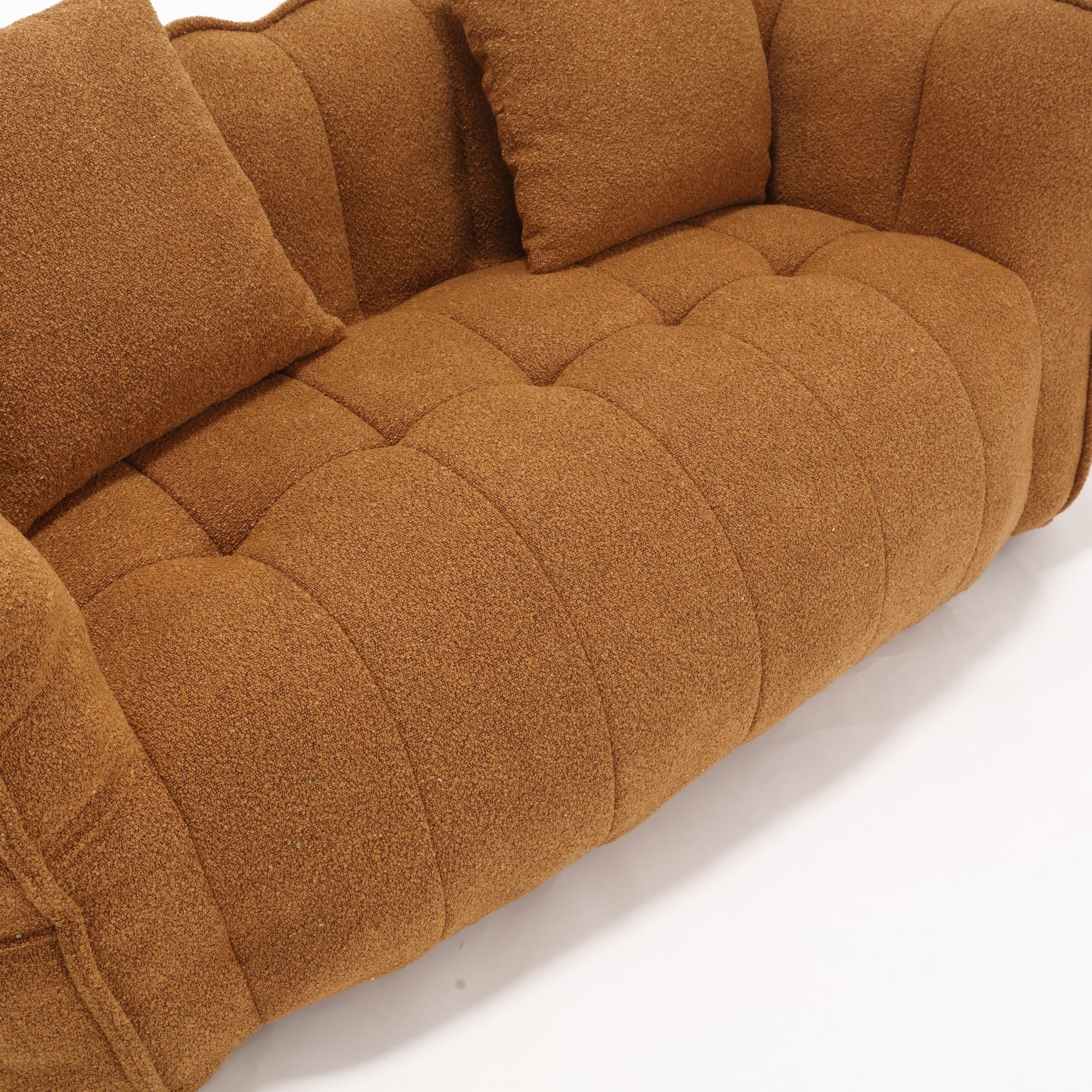 Cozy Beanbag Chair with High Resilience Foam Core for Two - Yellow Chenille, 66x35x25 inches - Grand Goldman Shop