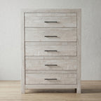 DENVER Modern Full 5PC Bedroom Set Made with Wood in Natural Finish, Full Size Bed & Storage Furniture - Grand Goldman Shop