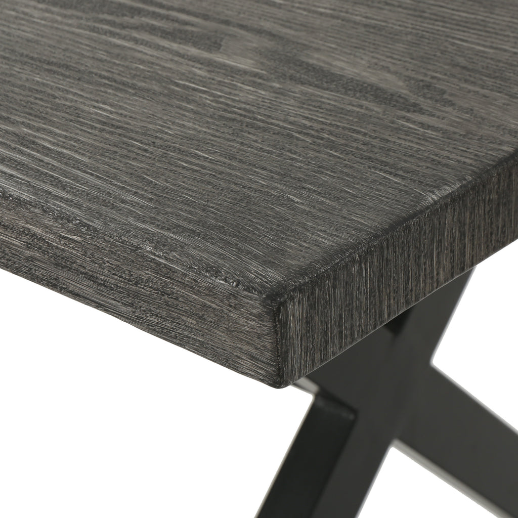 Rolando Outdoor Aluminum Dining Table with Steel Frame, Grey / Black - Grand Goldman Shop
