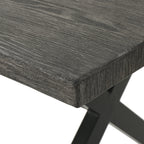 Rolando Outdoor Aluminum Dining Table with Steel Frame, Grey / Black - Grand Goldman Shop