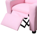 Carisa 23'W Pink PU Leather Kids Recliner Chair with Cupholder | Premium Home Decor - Grand Goldman