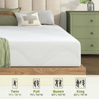 Full Size Memory Foam Mattress,10 Inch Bed Mattress,with Cooling Green Tea Gel, CertiPUR-US Certified,White - Grand Goldman Shop