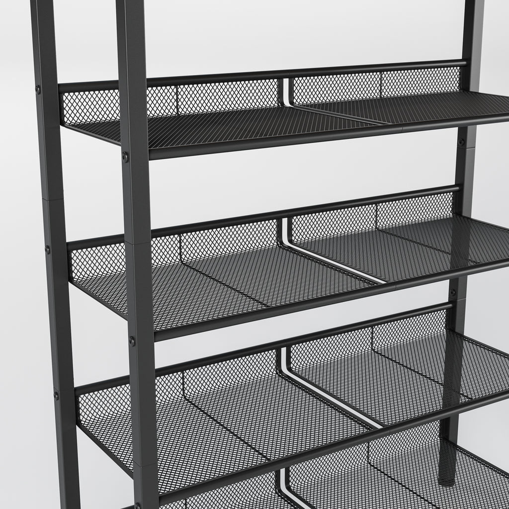 Industrial shoe rack, adjustable country style 5-layer shoe rack storage rack, with 4 mesh shelves, suitable for entrance, living room, bedroom and porch - Grand Goldman Shop