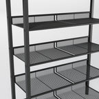 Industrial shoe rack, adjustable country style 5-layer shoe rack storage rack, with 4 mesh shelves, suitable for entrance, living room, bedroom and porch - Grand Goldman Shop