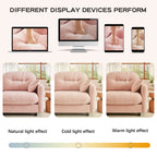 Loveseat Cloud Sectional Couches Chenille Fabric,Quilted Pleated Design, Ergonomic Design,High-Density Foam Easy Install Elegant Armrests High Quality Wooden Base,Fits Living Rooms,Pink - Grand Goldman Shop