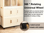 Portable Wardrobe Closet Storage Organizer with 9 Magnetic Doors, Cream White, - Grand Goldman Shop
