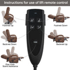 Power Brown Leatheraire Lift Recliner Chair Dual Motor Infinite Position Up to 350 LBS with Solid Wood Armrests, Heat Massage and Heavy Duty Motion Mechanism - Grand Goldman Shop