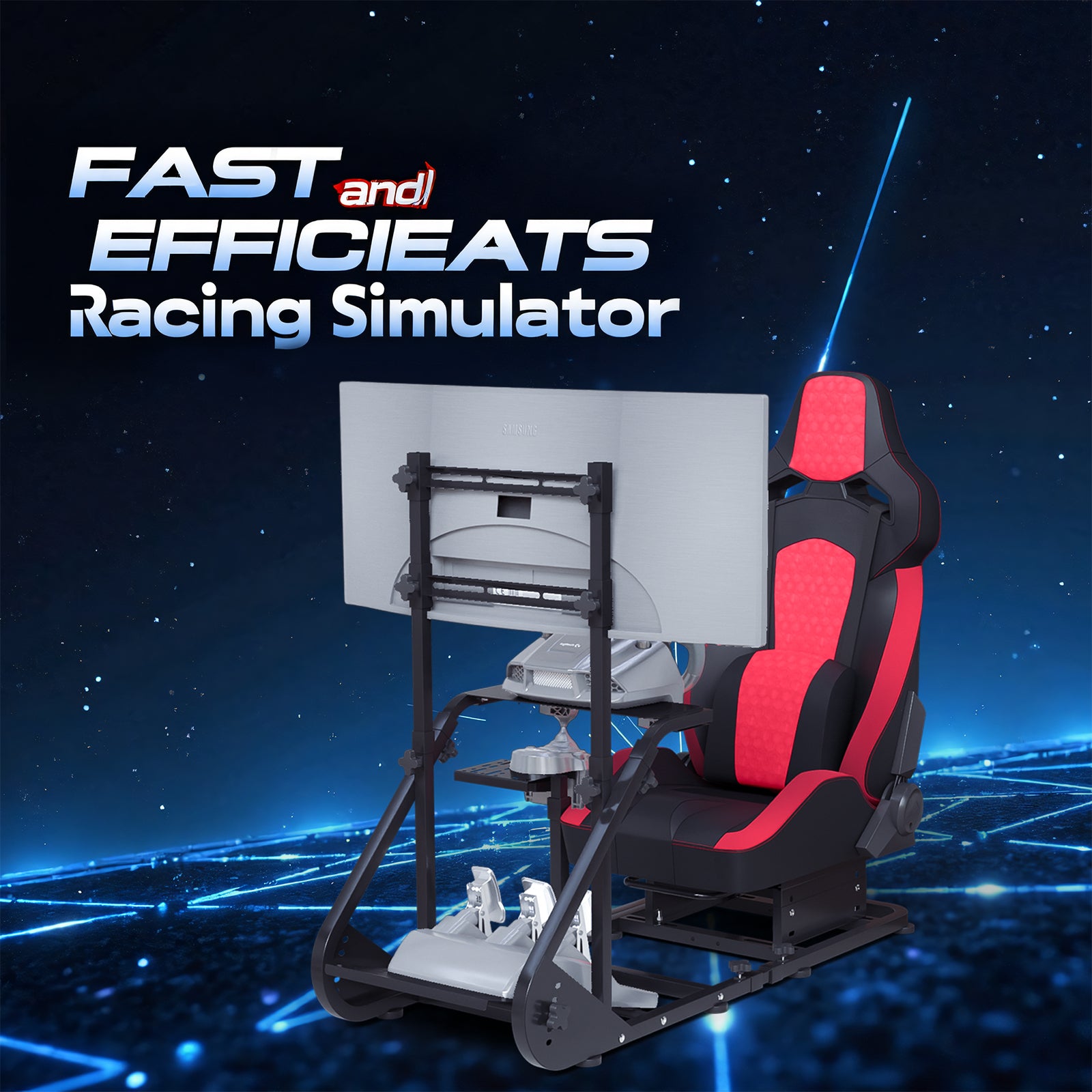 Enhanced and stable racing wheel cockpit, compatible with Fanatec, PXN, Thrustmaster, and Logitech adjustable driving simulat