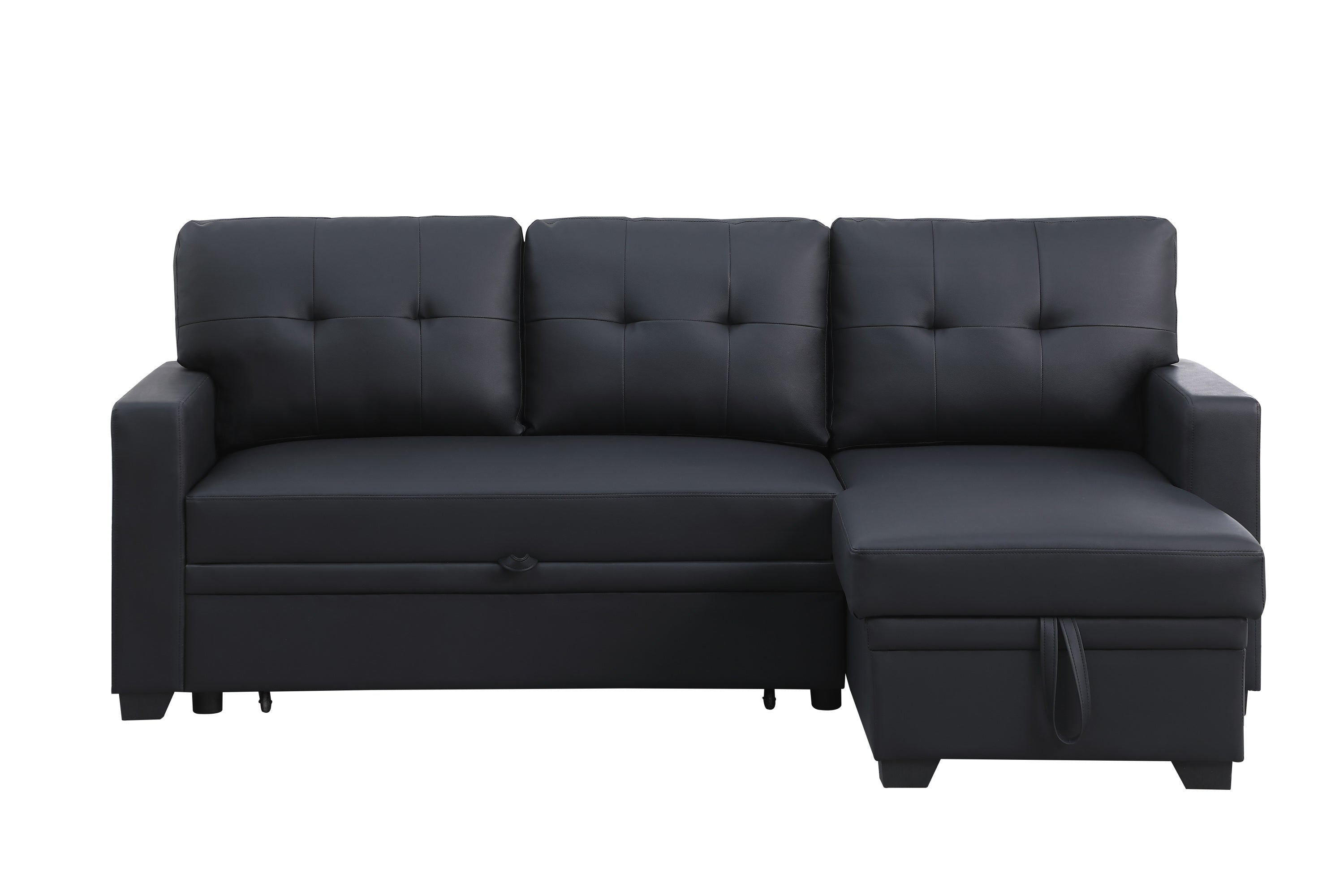 Upholstered Pull out Sectional Sofa with Chaise - Grand Goldman Shop