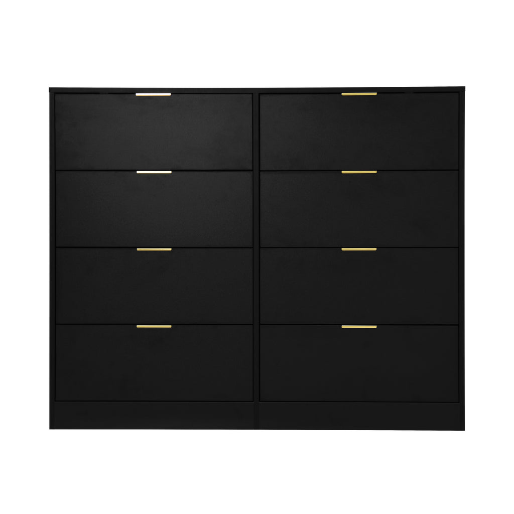 8 Drawers Dresser for Bedroom, Wood Bedroom Dresser Modern Drawer Chest, 8 Chest of Drawer, Tall Dresser for Closet, Dressers Organizer for Living Room, Closet, Hallway Black - Grand Goldman Shop