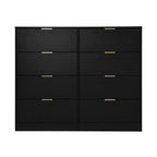 8 Drawers Dresser for Bedroom, Wood Bedroom Dresser Modern Drawer Chest, 8 Chest of Drawer, Tall Dresser for Closet, Dressers Organizer for Living Room, Closet, Hallway Black - Grand Goldman Shop