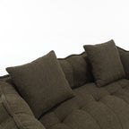 Cozy Beanbag Chair with High Resilience Foam Core for Two - Olive Green Chenille, 66x35x25 inches - Grand Goldman Shop