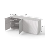 Buffet Cabinet with Storage ,4 Doors Modern Accent Storage Sideboard,Luxurious Floor Cabinet Buffet with Freestanding Anti Dumping for Kitchen, Living Room, 59' Wide Rectangular Sideboard (White) - Grand Goldman Shop
