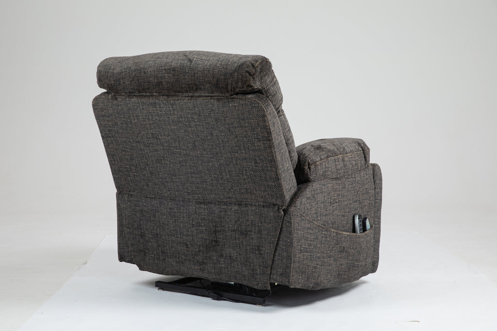 Old age electric lift chair, flat high density foam electric sofa, with heating and massage functions, can tilt to 180 degrees, 2 pocket cup holders, 2 remote controls, 4 OKIN motors - Grand Goldman Shop