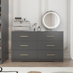 Black color Large 6 drawers chest of drawer dressers table with golden handle - Grand Goldman Shop