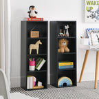 8-Tier Media Tower Rack, CD DVD Slim Storage Cabinet with Adjustable Shelves, Tall Narrow Bookcase Display Bookshelf for Home Office,Multi-functional double-decker bookcase - Grand Goldman Shop