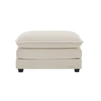 Ottoman Footstool in Corduroy Fabric, Can be Used with 2 Seater Sofas, 3 Seater Sofas and 4 Seater Sofas, Beige Corduroy Fabric - Grand Goldman Shop