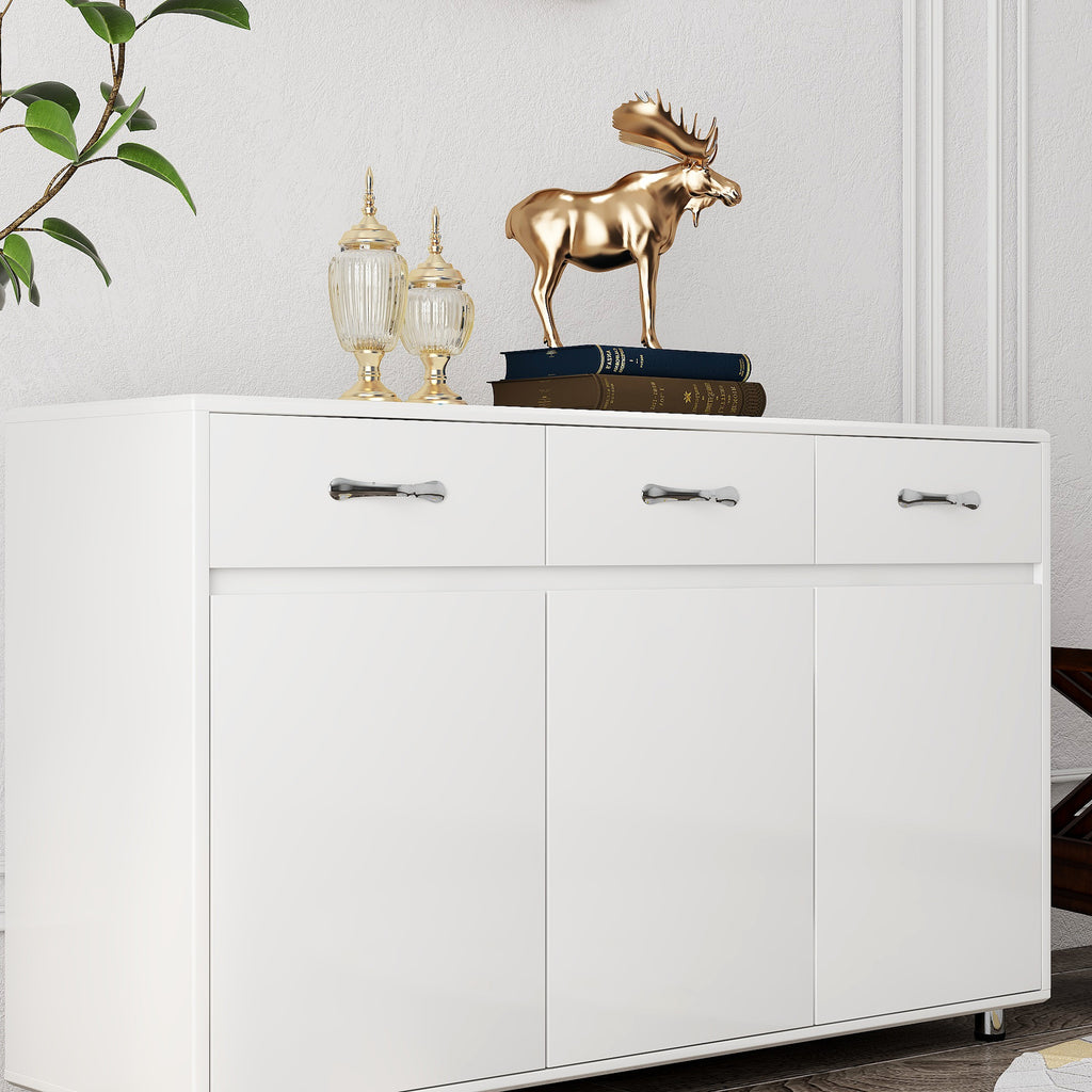 Three Doors Side Table-White - Grand Goldman Shop