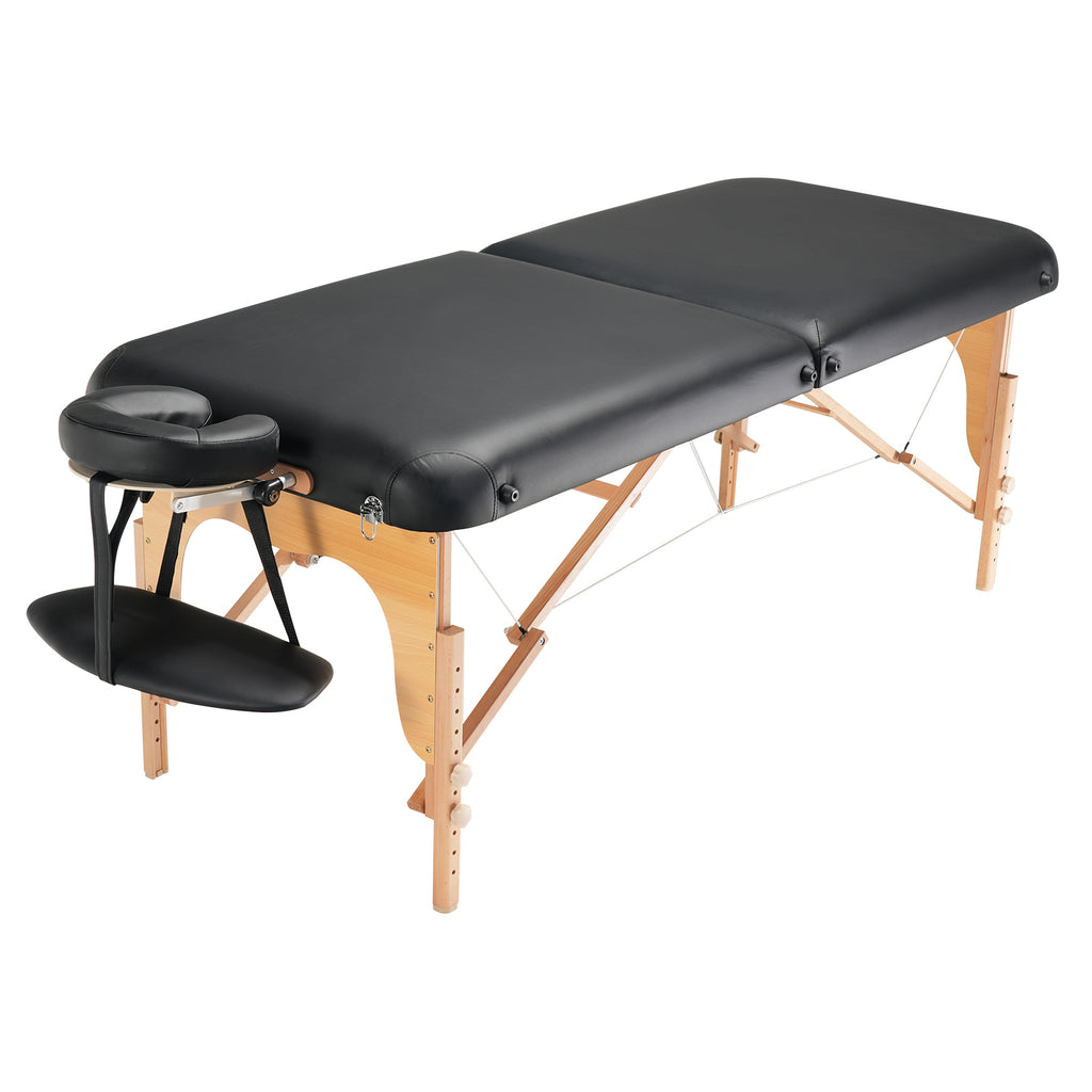 Professional Wide Massage Table 30' W, Heavy Duty Folding Massage Table,  8-Level Height Adjustable Facial Salon Tattoo Bed, 