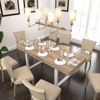 Extendable Dining Room Table for 6 8 10, Modern Farmhouse Wooden Kitchen Expanding Table, Long Large Expandable Dining Room Conference Table - Grand Goldman Shop
