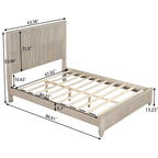 3-Piece Bedroom Set with Queen Size Bed and 2 Nightstands, Beige - Grand Goldman Shop