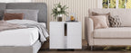 Modern End Table with Drawers, Elegant Nightstand with Metal Foot,Wood Bedside Table with Mirrored Metal Handles,Sofa Side End Table for Bedroom Living Room Office,White - Grand Goldman Shop