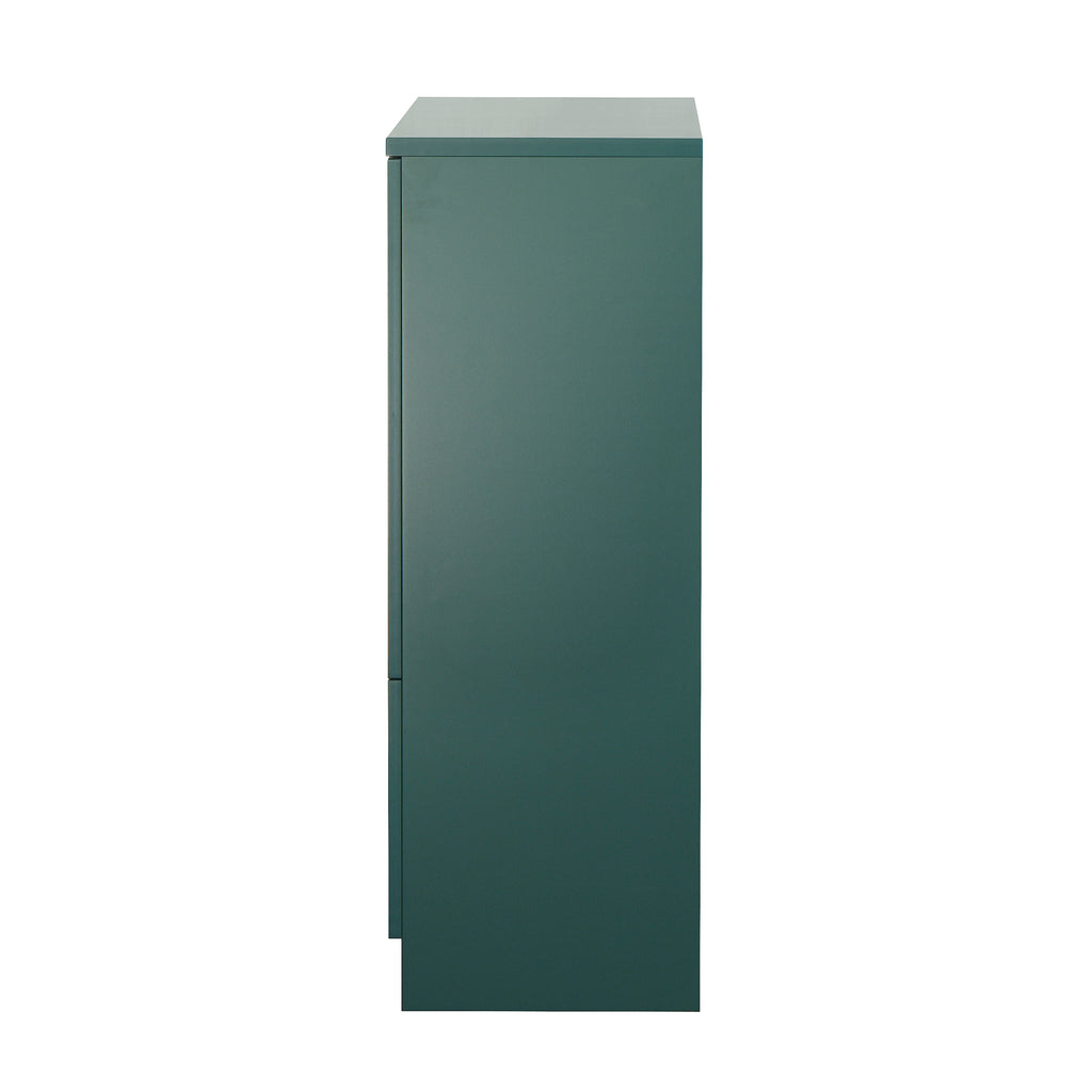 Modern MDF Painted Cabinet with Glass Doors and Drawer, Green, Bedroom Living Room Storage - Grand Goldman Shop