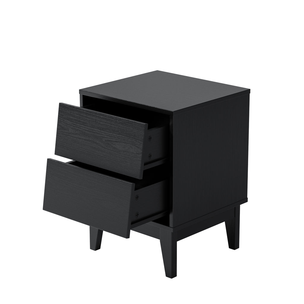 2 Set Nightstands Features Vintage-style and Bevel Design, Made of MDF, Mid Century Modern Nightstand, Night Stand for Bedroom - Grand Goldman Shop