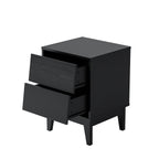 2 Set Nightstands Features Vintage-style and Bevel Design, Made of MDF, Mid Century Modern Nightstand, Night Stand for Bedroom - Grand Goldman Shop