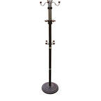 73' Tall Chrome and Wood Coat Rack, Espresso finish - Grand Goldman Shop