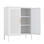 NO LOCK, Metal Storage Cabinet with 2 Doors and 2 Adjustable Shelves, Steel Storage Cabinet, Metal File Cabinet for Home Offi