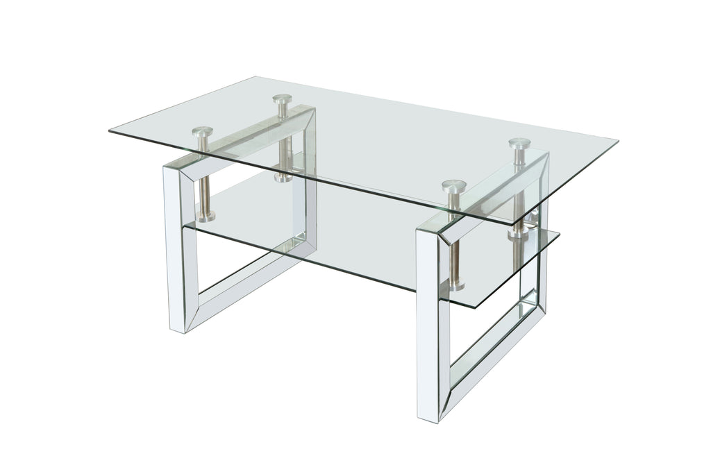 W 39.4' X D 19.7 ' X H 17.7' Transparent tempered glass coffee table, coffee table - Grand Goldman Shop