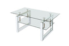 W 39.4' X D 19.7 ' X H 17.7' Transparent tempered glass coffee table, coffee table - Grand Goldman Shop