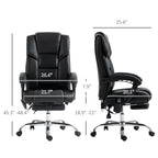 Vinsetto Massage Office Chair with 6 Vibration Points, Lumbar Heated PU Leather Reclining Computer Chair with Adjustable Heig