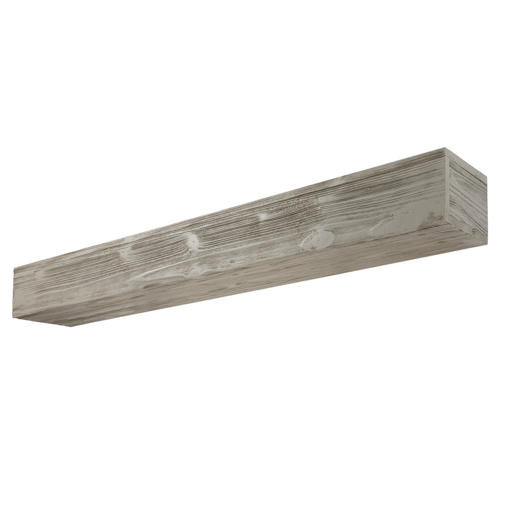 Rustic Wood Fireplace Mantel, Wall-Mounted & Floating Shelf for Home Decor, Gray, Solid Wood, 72 Inch - Grand Goldman Shop