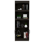 Bookcase, Three Shelves, Double Door Cabinet, Metal Hardware, Black | Premium Home Decor - Grand Goldman