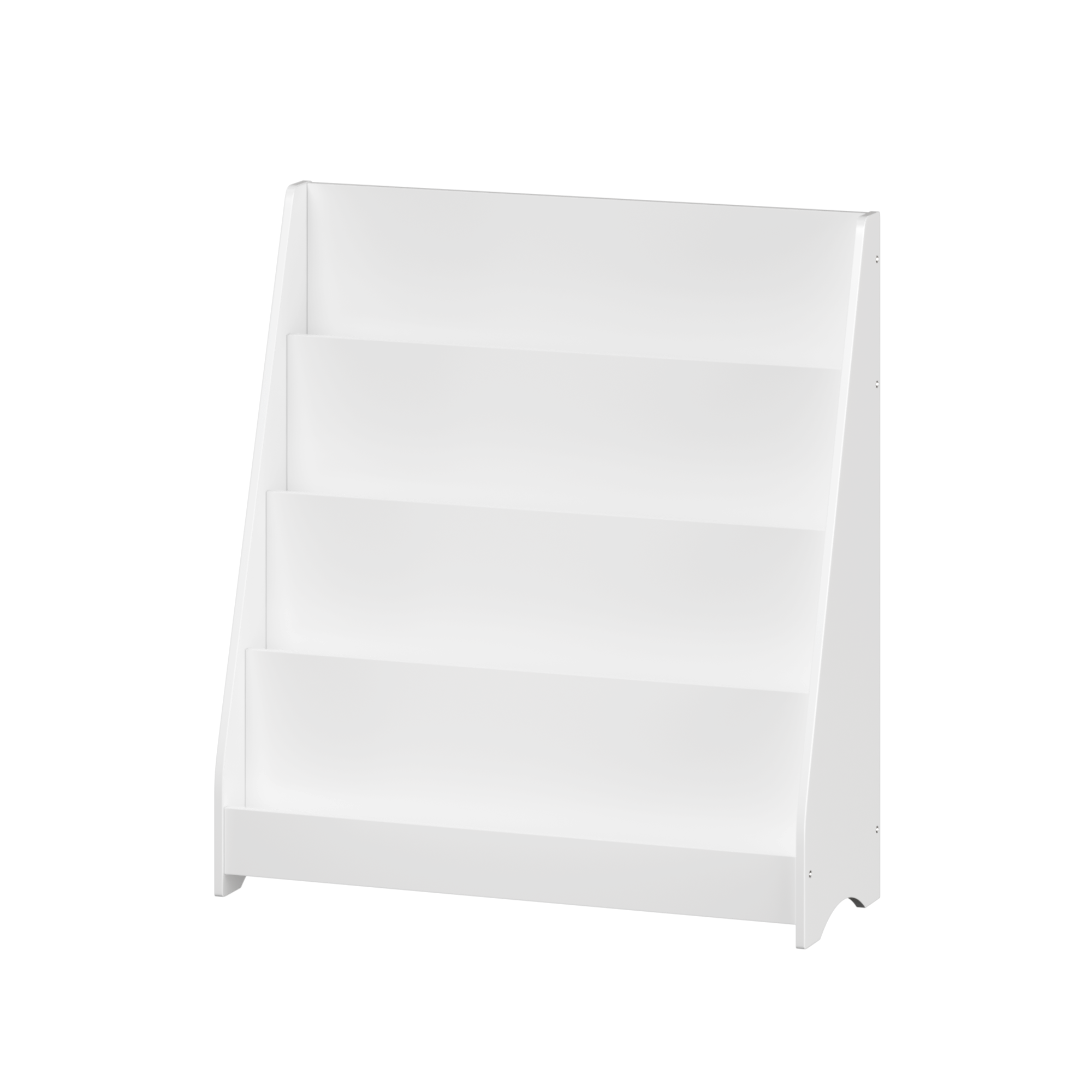 4-Tier Kids Bookshelf, Toddler Book Display Shelves in White, Made of MDF with Rounded Edges, 31.5 x 11.8 x 34.65 inches | Pr