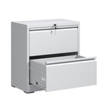 Premium 2 Drawer Metal Lateral File Cabinet with Lock, White Steel Filing Cabinet for Home Office | Premium Home Decor - Gran