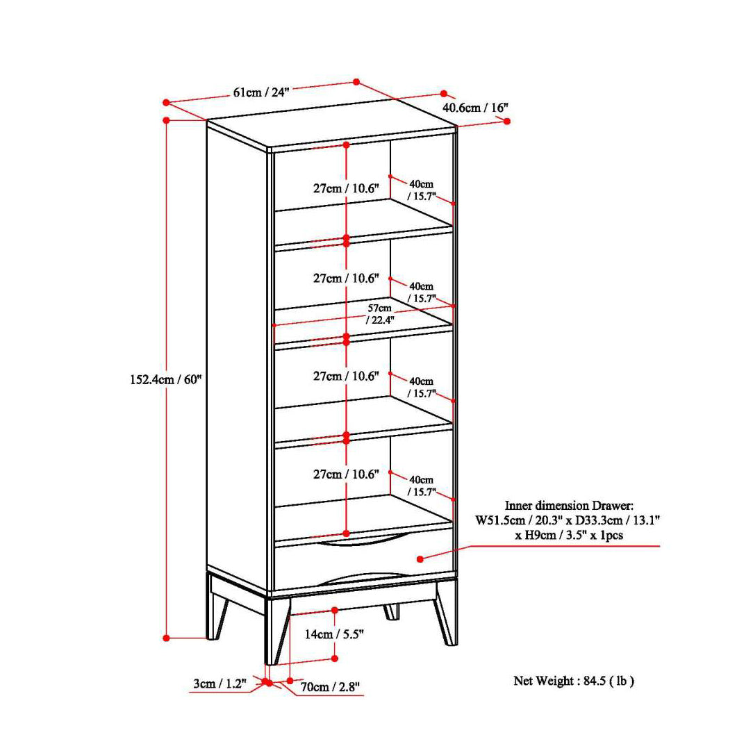 Harper Bookcase with Storage | Premium Home Decor - Grand Goldman
