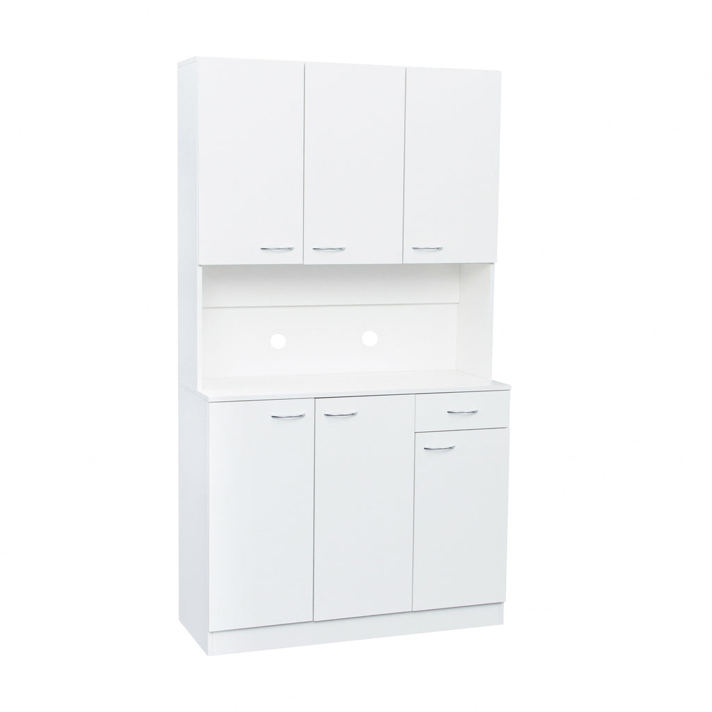 70.87' Tall Wardrobe& Kitchen Cabinet, with 6-Doors, 1-Open Shelves and 1-Drawer for bedroom,White - Grand Goldman Shop