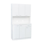70.87' Tall Wardrobe& Kitchen Cabinet, with 6-Doors, 1-Open Shelves and 1-Drawer for bedroom,White - Grand Goldman Shop