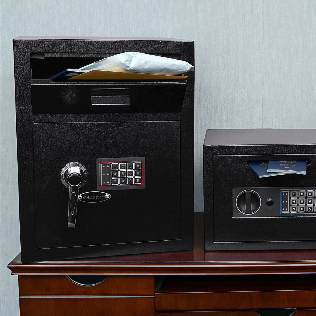 Digital Keypad Depository Safe Steel Construction Black 1.1 Cu Ft | Premium Home Decor - Grand Goldman