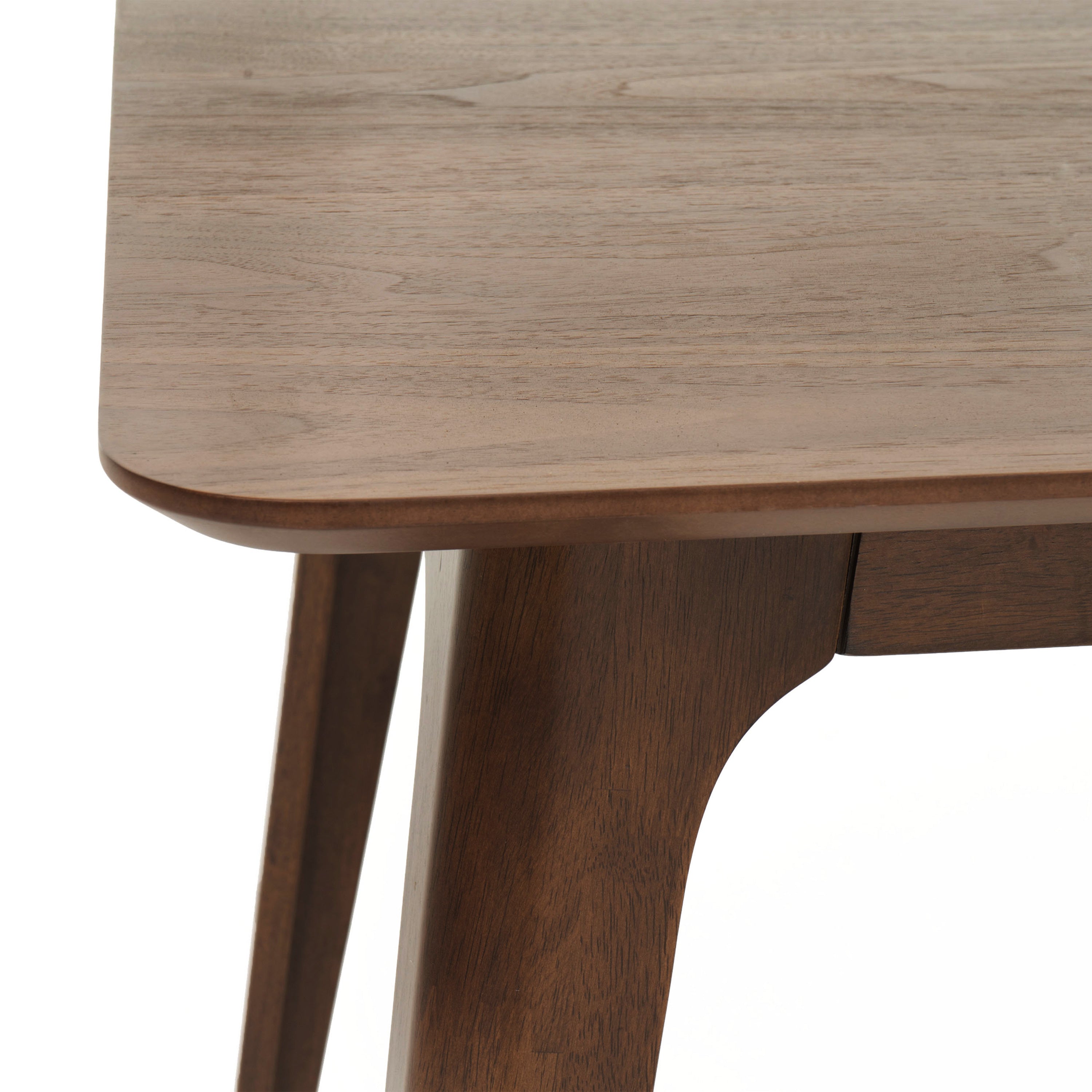 Mid-Century Modern Dining Table with Walnut Rubberwood Legs and Faux Wood Top, 47.20' W x 29.50' D x 29.50' H - Grand Goldman Shop