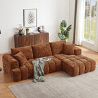 Chenille L-Shape Luxury Sectional Oversized Sofa,Mnimalist Design,Comfy Sleeper Couch for Living Room,Apartment&Reception Spaces,No Assembly Required - Grand Goldman Shop