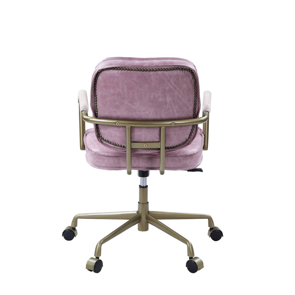 Siecross Pink Top Grain Leather Office Chair - Grand Goldman