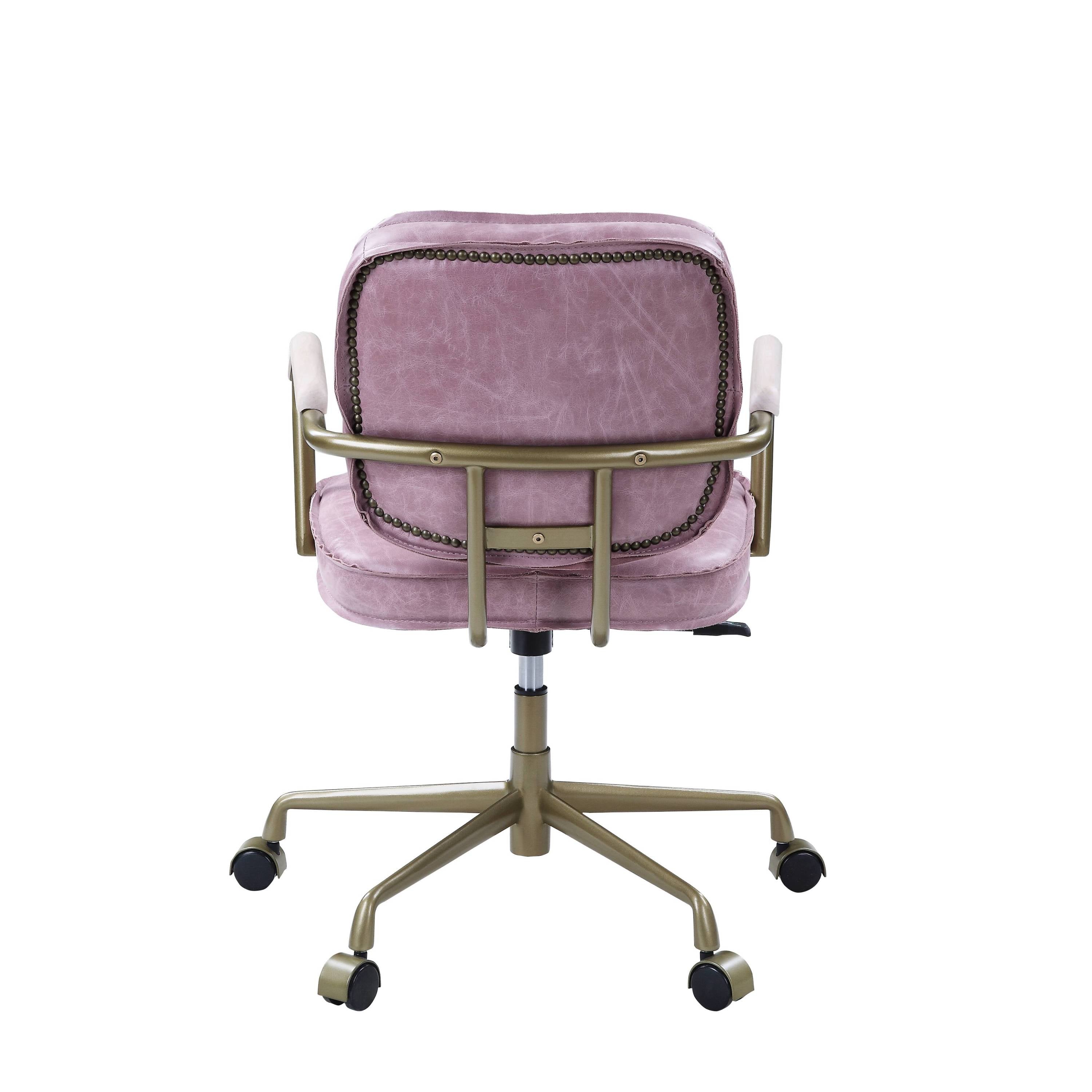 Siecross Pink Top Grain Leather Office Chair - Grand Goldman