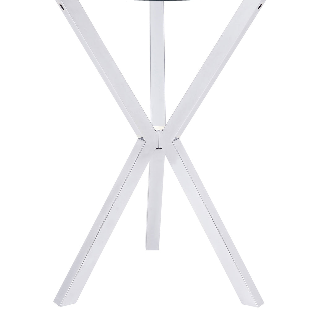 Fraser Chrome 35-inch Glass Top Bar Table - Grand Goldman Shop