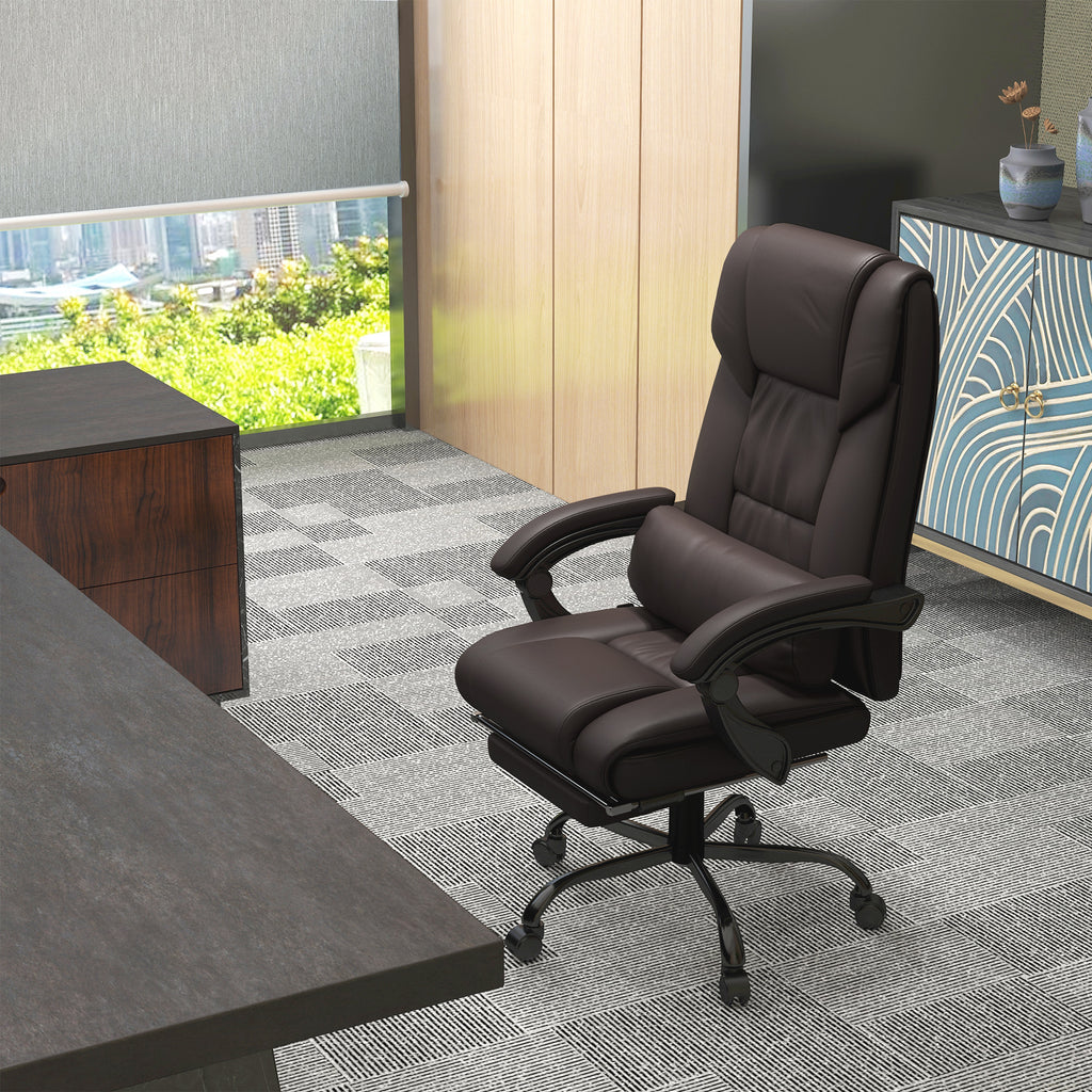 High Back Vibration Massage Office Chair with 6 Points, Hight Adjustable Computer Desk Chair, Reclining Office Chair with Ret